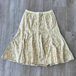 Womens Old Navy Yellow Floral Midi Skirt - 6